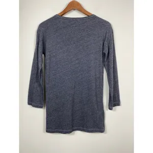 GAP Gray Henley Top Long Sleeve Button Front Soft Knit Shirt Size M thumbnail 2