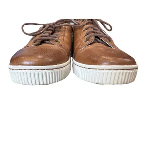 Born Tamara Women's 9.5 Brown Leather Sneakers Side Zip Comfort Casual Shoes thumbnail 3