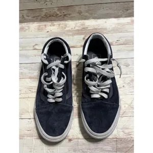 Vans Old Skool Pig Suede Sneakers Men's Size 8 Women's 9.5 Vintage Indigo thumbnail 3
