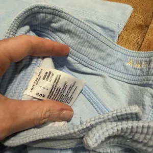 American Eagle Blue Corduroy Super High-Rise Baggy Wide Leg Pants Sz 4 Cargo thumbnail 3