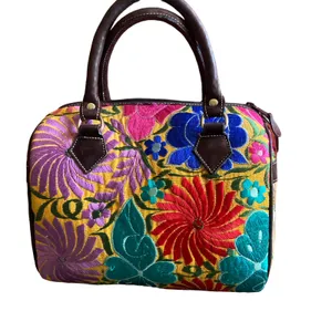 Mexican Embroidered Floral Handbag thumbnail 5