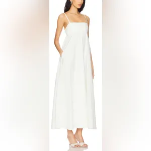 NEW L*SPACE Raveena sleeves cotton maxi cream white Dress sz M thumbnail 3