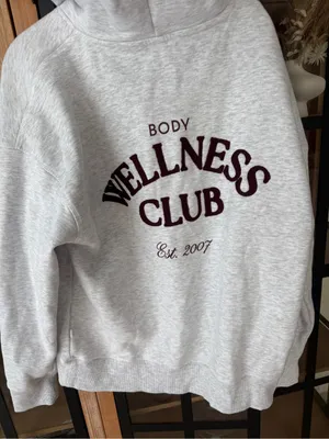 Cotton ON Plush Premium Graphic Hoodie cloudy grey marle heritage wellness club thumbnail 5