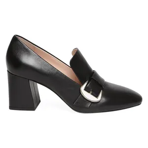 Kate Spade • Alia Buckle Leather Mule Loafers black block heel pump chunky thumbnail 9