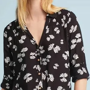 Maeve‎ Anthropologie Emory Bow Printed button down top size US12 (large) thumbnail 1