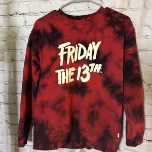 VANS X Friday The 13th Crew Neck Sweatshirt Jason Voorhees Red Women’s XS thumbnail 2