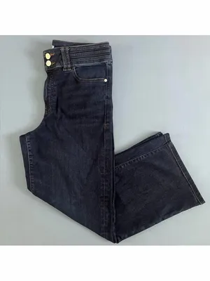 Frame Denim Triple Binding High Rise Palazzo Fife Blue Wide Leg‎ Jeans thumbnail 5