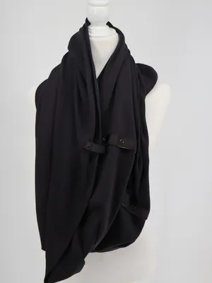 lululemon Vinyasa Scarf Wrap Black Gray Striped Snap Infinity Athleisure OS thumbnail 9