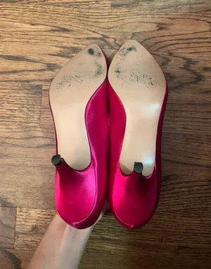 Silver Slipper 80s Vintage  Kitten Heels thumbnail 3