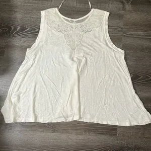 Free People Women's Meant to Be Mesh Lace Tank Top Linen Blend White Size Small‎ thumbnail 4