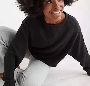 Aerie The Sweat Waffle Crew Neck sweatshirt thumbnail 1
