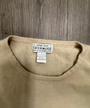 Sutton Studio 100 Cashmere Beige Tan Crewneck Sweater Long Sleeve Womens Large thumbnail 3
