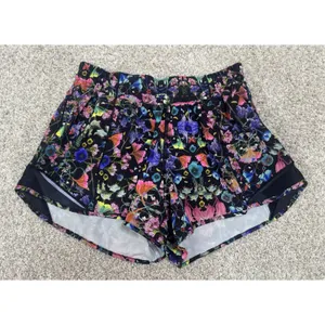 Lululemon Hotty Hot Reflective Shorts Flowerscope Colorful Floral Running Sz 6 thumbnail 2