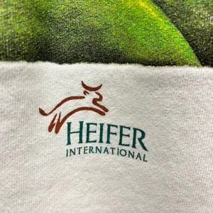 The Vintage Shop Vintage 90s Heifer International White Unisex Farm Art Graphic Sweatshirt XL thumbnail 3
