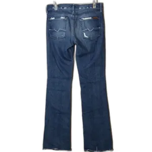 7 for all mankind distressed medium wash bootcut denim long denim jeans size 28‎ thumbnail 9