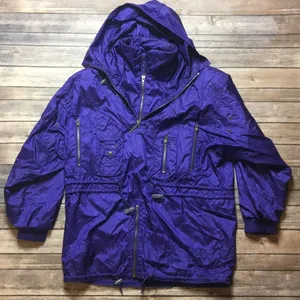 Vintage Purple Pullover Apres Ski Snow Winter Windbreaker Jacket thumbnail 1