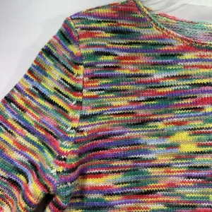 Womens Knit Bright Multicolor Pullover‎ Sweater Crew Neck Small thumbnail 6
