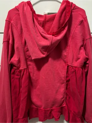 Anthropologie Daily Practice Pink Frill Sweatshirt thumbnail 3