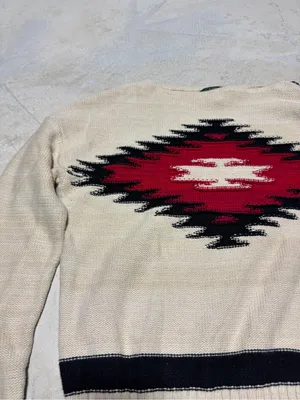 Ralph Lauren jeans co Cream Aztec Pattern Knit Sweater medium thumbnail 4