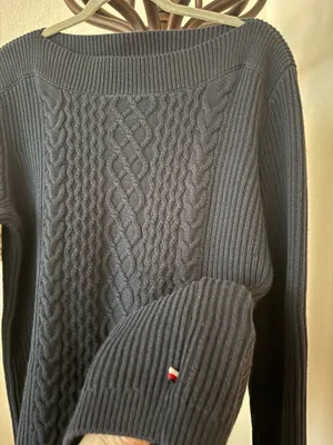 Vintage Tommy Hilfiger Boat Neck Navy Knit Sweater thumbnail 7