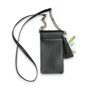 NWT Kate Spade North South Pebbled Leather Phone Crossbody Black Tassel Travel thumbnail 3
