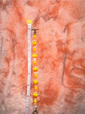 Handmade Candy Corn Glass Beaded Halloween Bracelet thumbnail 6