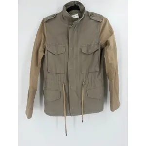 Club Monaco Utility Field Jacket Womens XS Green Tan Contrast Sleeve Gorpcore thumbnail 2