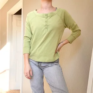 Vintage White Stag Green Quarter Sleeve Top thumbnail 6