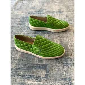 Franco Sarto Green Quilted Leather Platform Sneaker Size 6.5 thumbnail 2