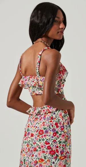 ASTR Revolve the label Wildflower Ruffle Cutout Midi Dress thumbnail 3