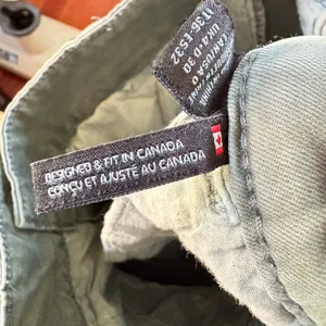 Olive Green‎ Wide Leg High Rise Pants with Stitch Detail Utility Trousers thumbnail 12