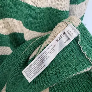 Free People Beach Malibu Surf Green Striped Sweater Sz M thumbnail 3