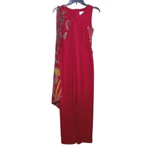 Joseph Ribkoff Jumpsuit Women Size 6 Abstract Layered Overlay‎ Sleeveless Unique thumbnail 5