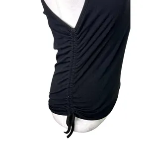 4th & Reckless Annoushka Tank Top Ruched Side Scoop Neckline Soft Black W L NWOT thumbnail 6