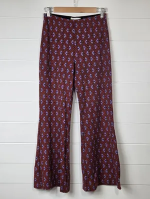 by Anthropologie Joni Printed Flare Leg Stretch Pants Bell Bottom size M thumbnail 2
