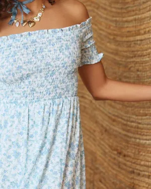 NEW Altar’d State White and Blue Floral Maxi Dress Size Small NWT thumbnail 3