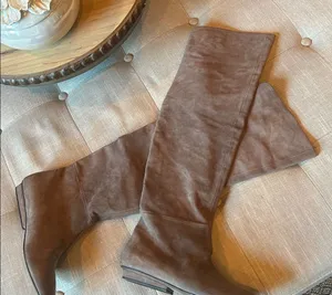 VIC MATIE Knee High Brown Suede Leather Boots thumbnail 1