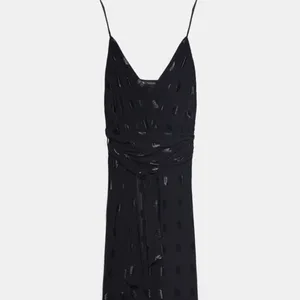 Zara Black Polka Dot Midi Slip Dress thumbnail 7