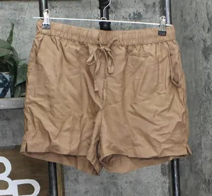 NEW State Of Day Womens Linen Pajama Shorts 100185758MS Natural Umber Brown M thumbnail 1