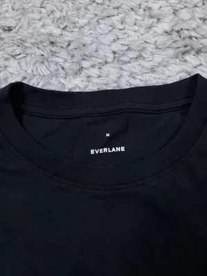 Everlane Organic Cotton Box-Cut Tee Black Short Sleeve Crop Top Size Medium thumbnail 4