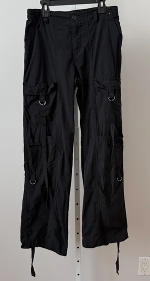 Aeropostale sz XS Convertible Cargo Pants Black ‎ Goth Grunge Utility Techwear thumbnail 1