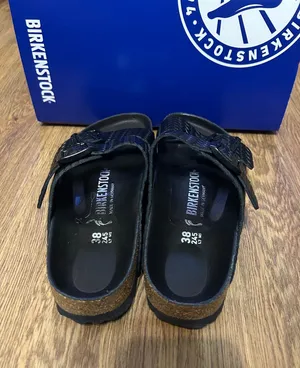 BIRKENSTOCK Arizona embossed black leather gladiator sandals slippers eur 38 new thumbnail 3