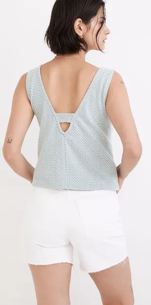 Madewell | Jacquard Peekaboo-Back Crop Tank thumbnail 2
