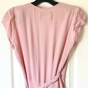 Reformation Chamomile Wrap Maxi Dress Blush Pink Cap Sleeve XS EUC‎ thumbnail 6