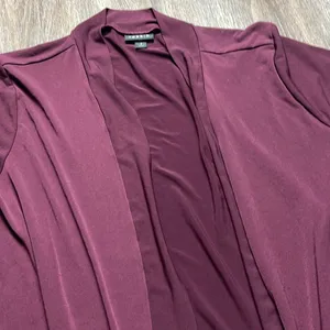 Torrid Burgundy Open Front Silky Cardigan Size 2 (2X) thumbnail 3