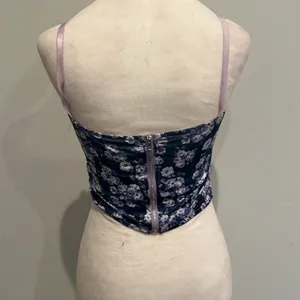 Flower print corset top Purple thumbnail 3