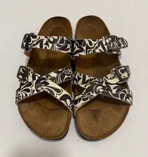 Birkenstock Salina Sandals Brown White Birkis Shoes Size 8 thumbnail 1