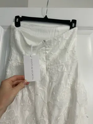 New Selfie Leslie Saints & Secrets Bia Strapless Embroidered Midi Dress Size Small thumbnail 10