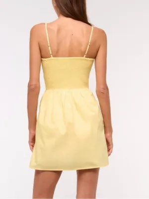 Abercrombie Dipped-Waist Smocked Mini Dress thumbnail 8