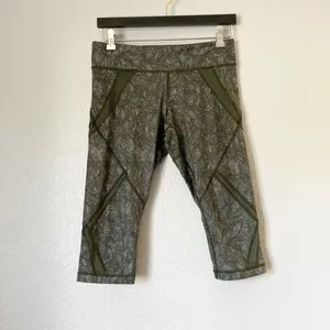 LULULEMON Cool To Street Crop Olive Green Palm thumbnail 3
